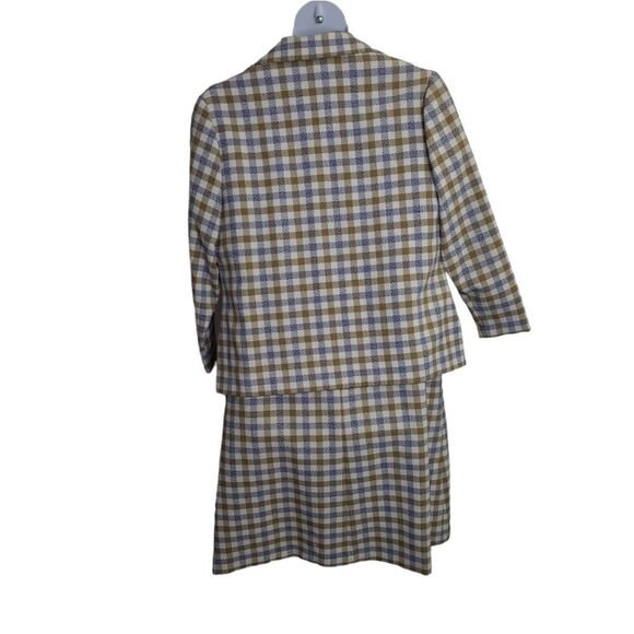 VINTAGE 70s plaid two piece shift dress and matching blazer XL - Picture 3 of 17